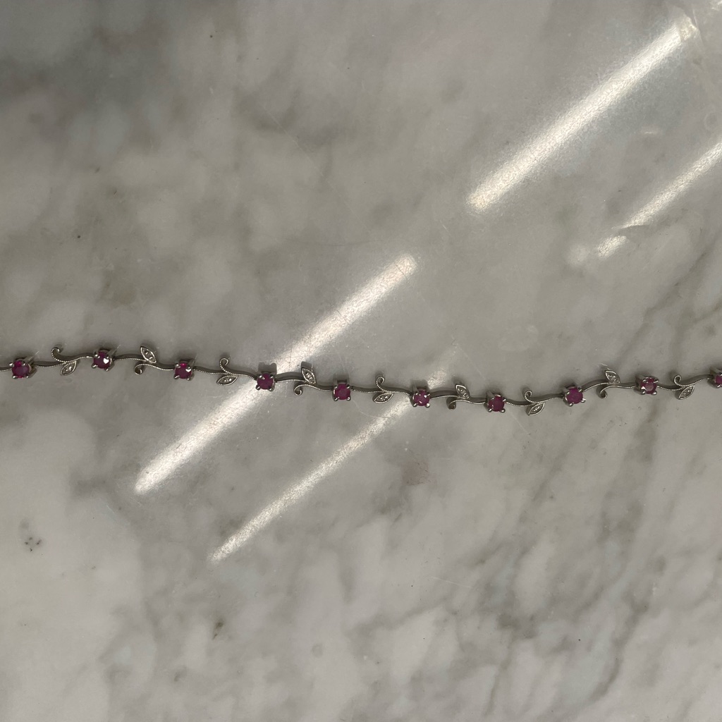 Ruby And Silver Bracelet